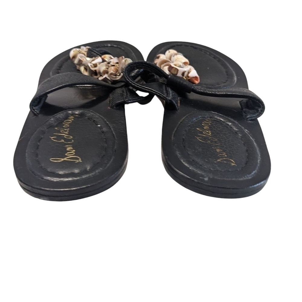 Sam Edelman Black Sandals with Shell Accents Leather Uppers Size 6 - Picture 4 of 8